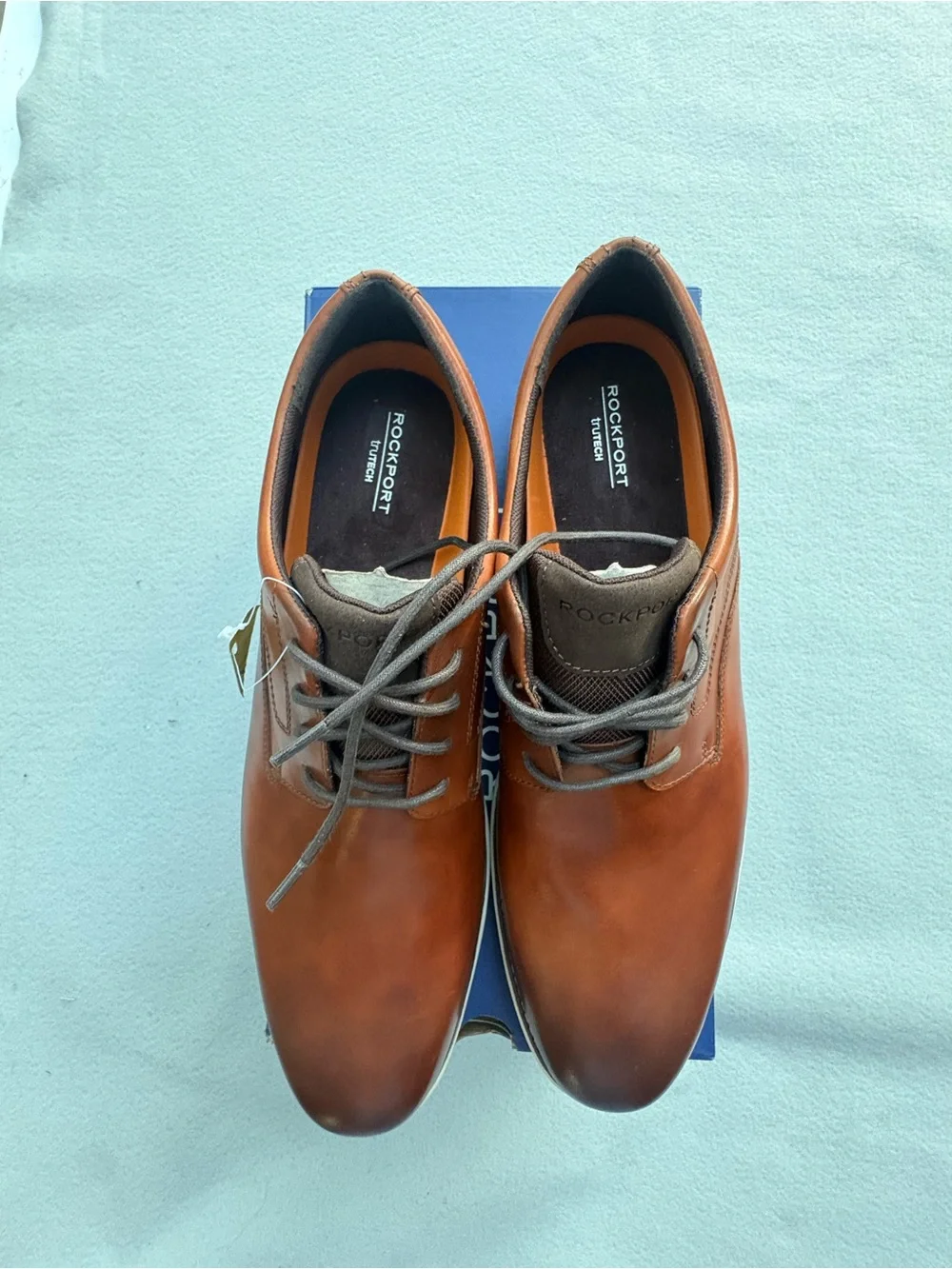 NWT Rockport Garett Plain Toe Men's 13M Cognac Brown